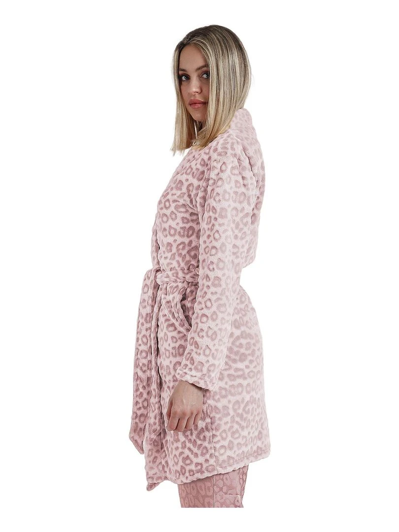 Robe de chambre Leopard   Rose