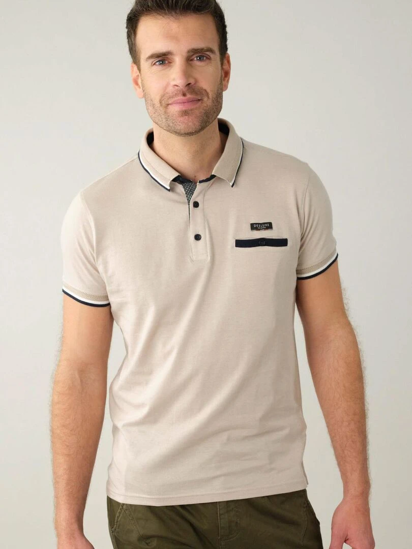 Polo en jersey pour homme 'Deeluxe' Beige gris