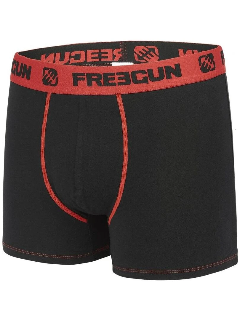 Lot de 6 boxers garçon en Coton Freegun   Noir