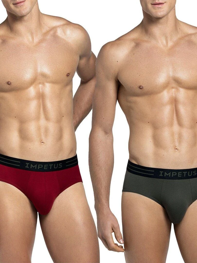 Pack de 2 slips unis en coton Majestic Rouge