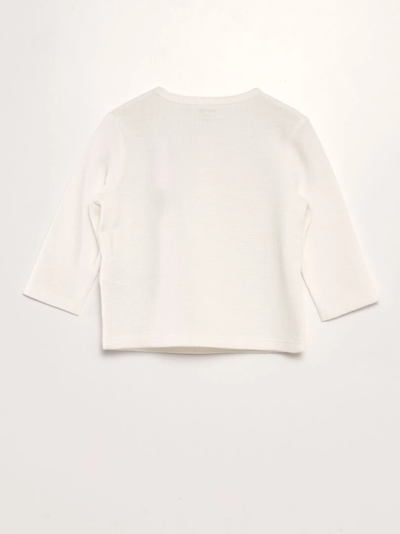 T shirt en maille gaufrée blanc