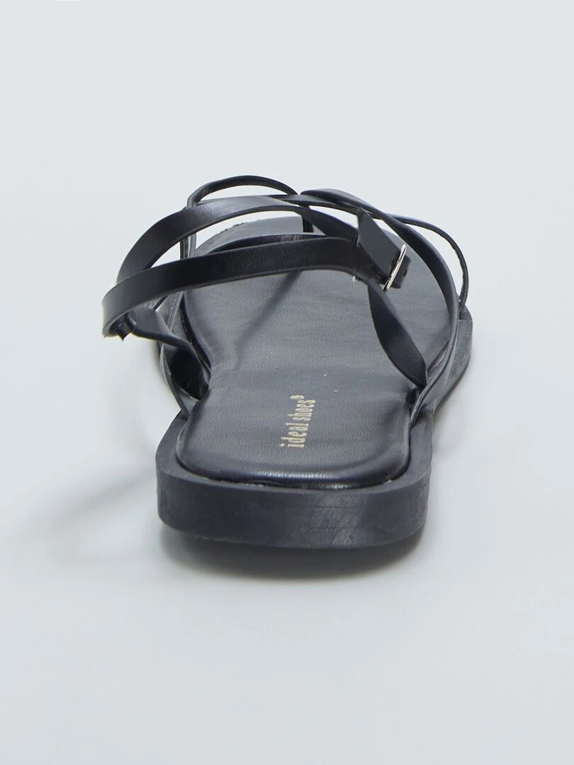 Sandales plates   noir