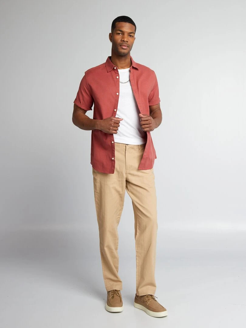 Chemise épaisse à manches courtes Brique