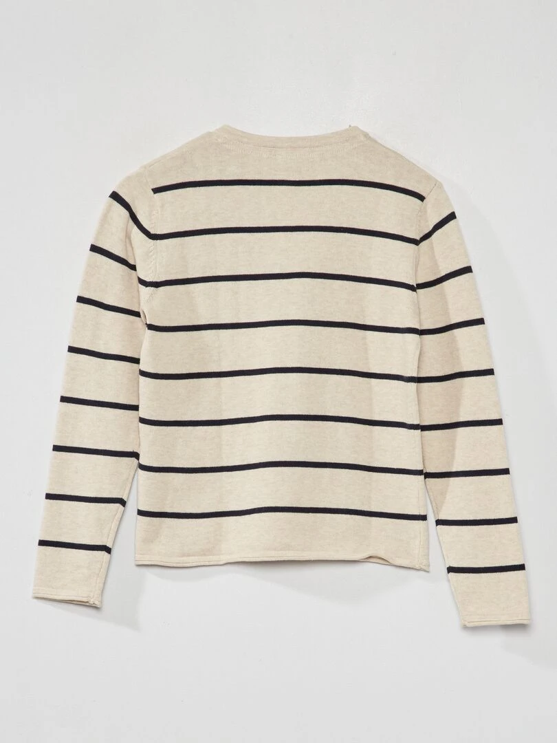 Pull léger à col tunisien Beige