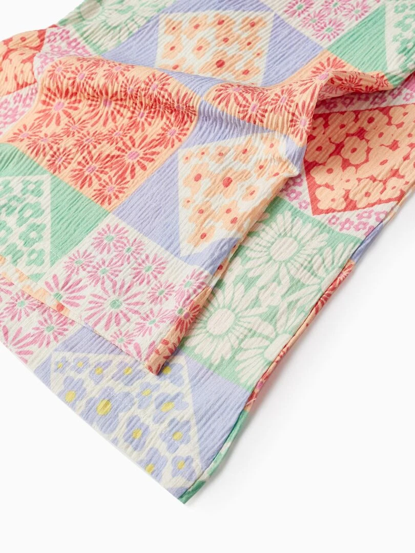 Combinaison à bretelles avec motif floral pour fille  THE WAVE TRIBE   Blanc