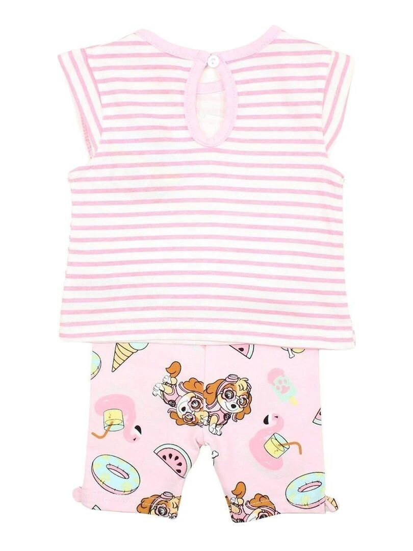 Paw Patrol   Ensemble T shirt legging bébé fille Imprimé La Pat' Patrouille   Rose