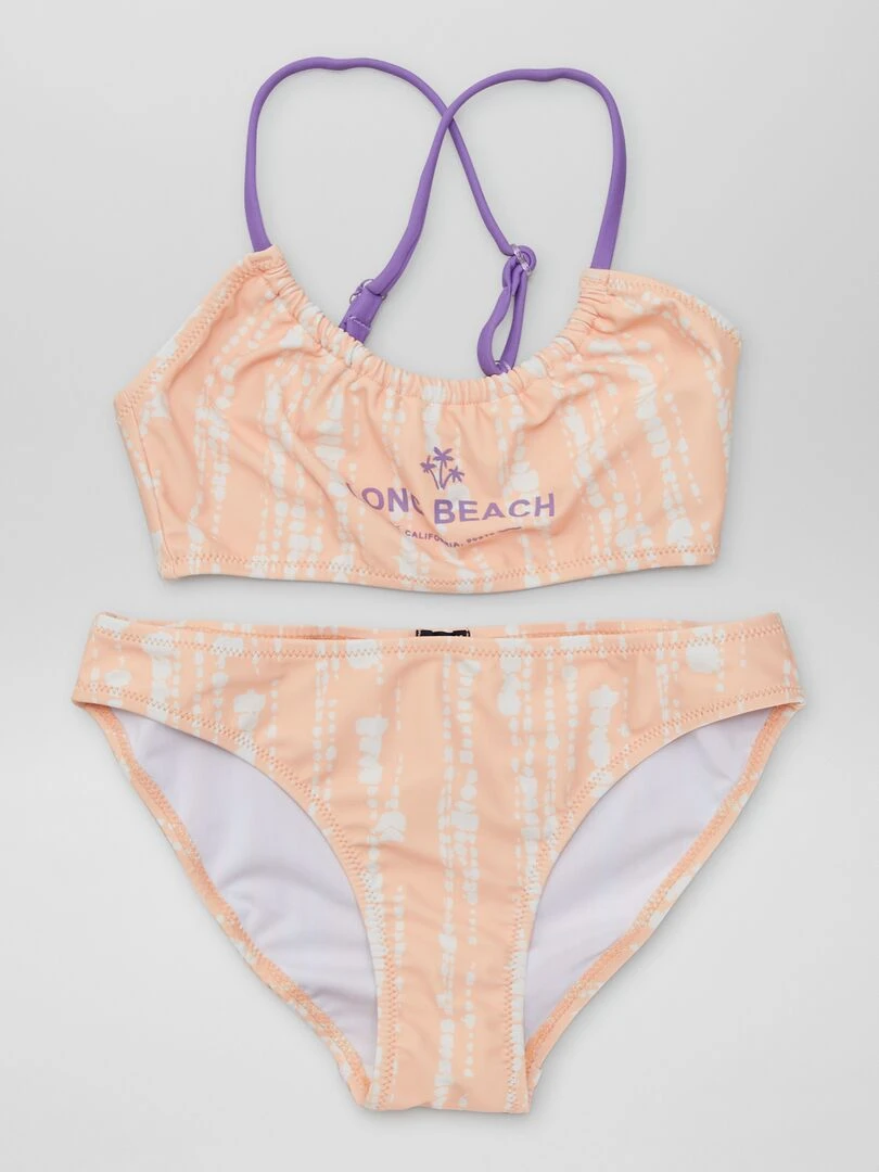 Maillot de bain tie dye 2 pièces Orange