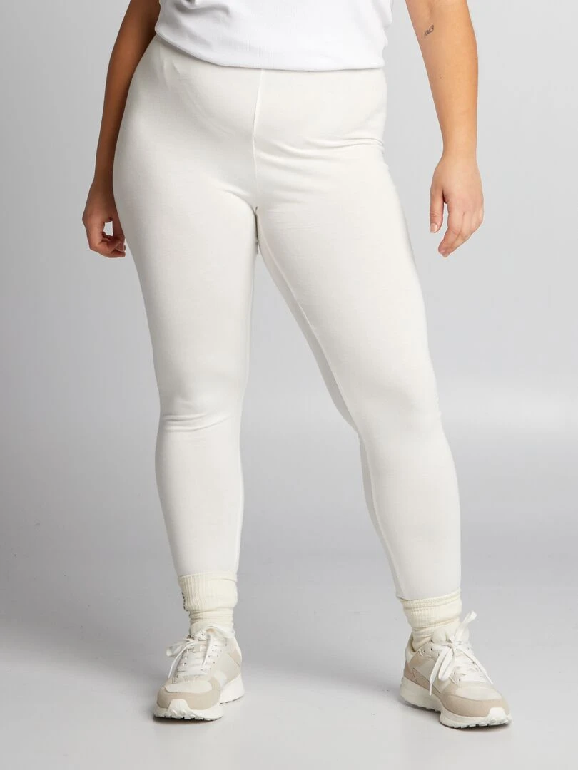 Legging long en coton blanc