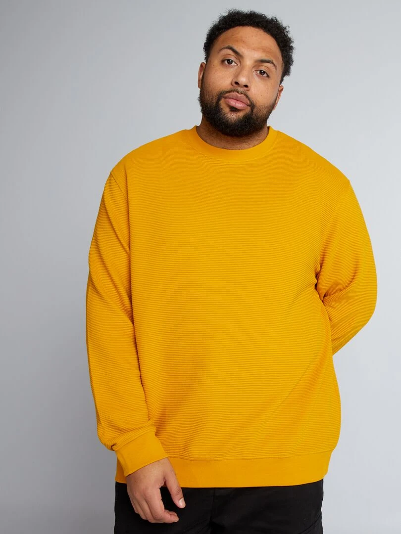 Sweat en maille ottoman   Jaune