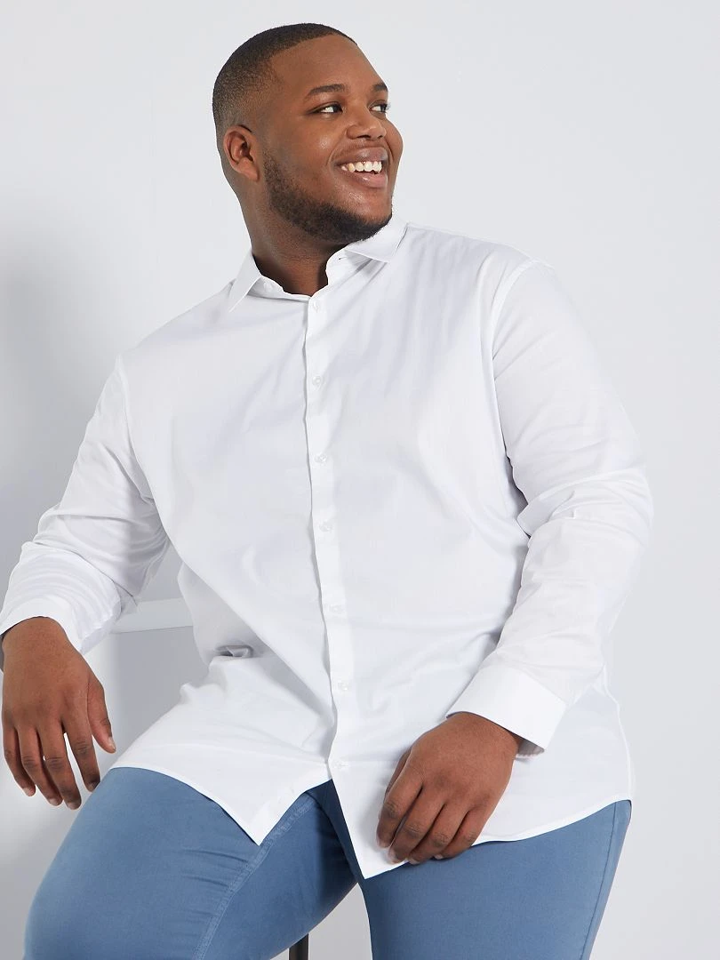 Chemise droite et stretch blanc