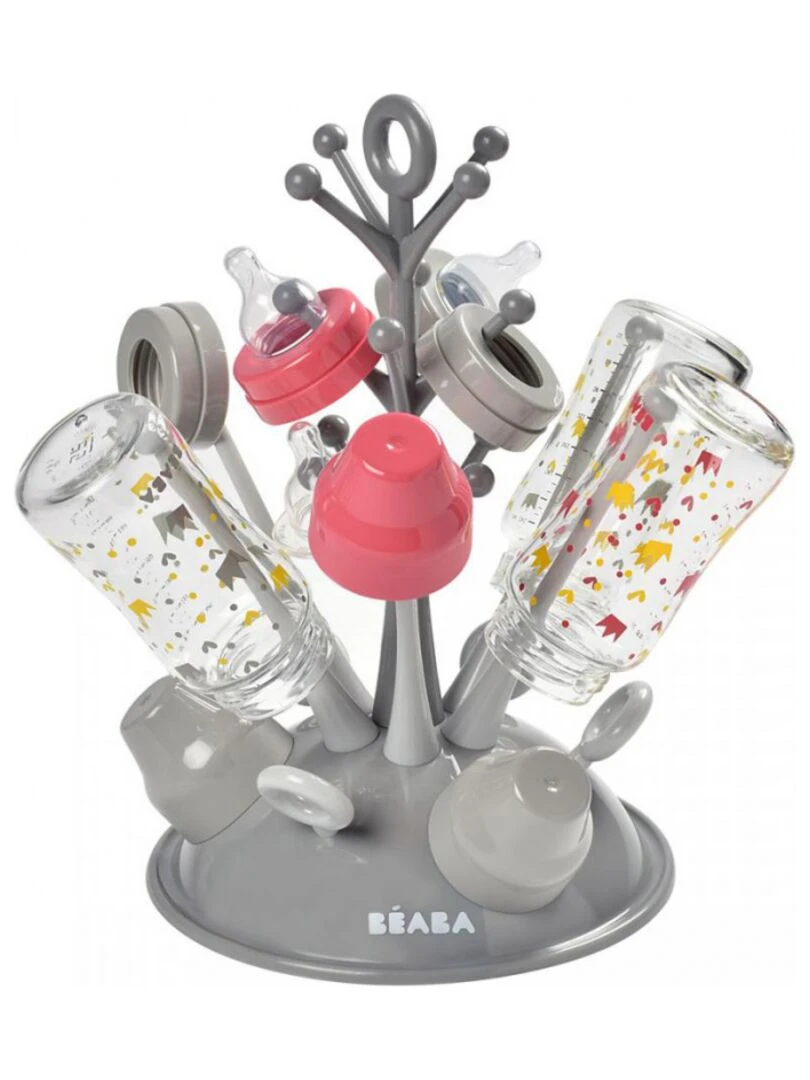 Egoutte biberons arbre gris Gris