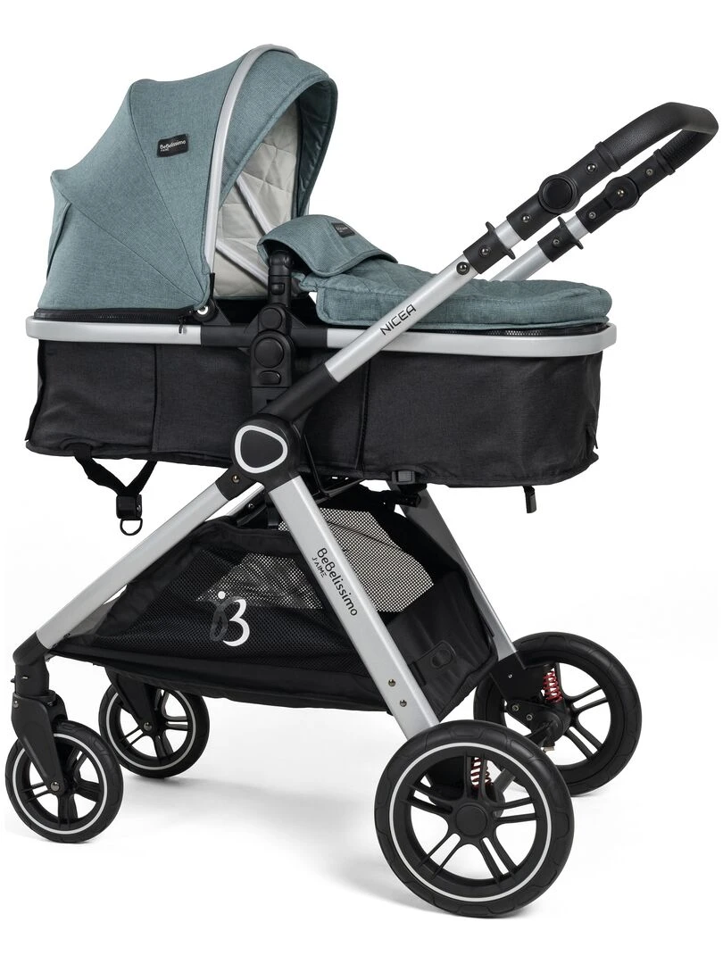 BEBELISSIMO Poussette combinée trio 3 en 1 siège auto 0m jusqu’à 22kg – Nicea vert Vert