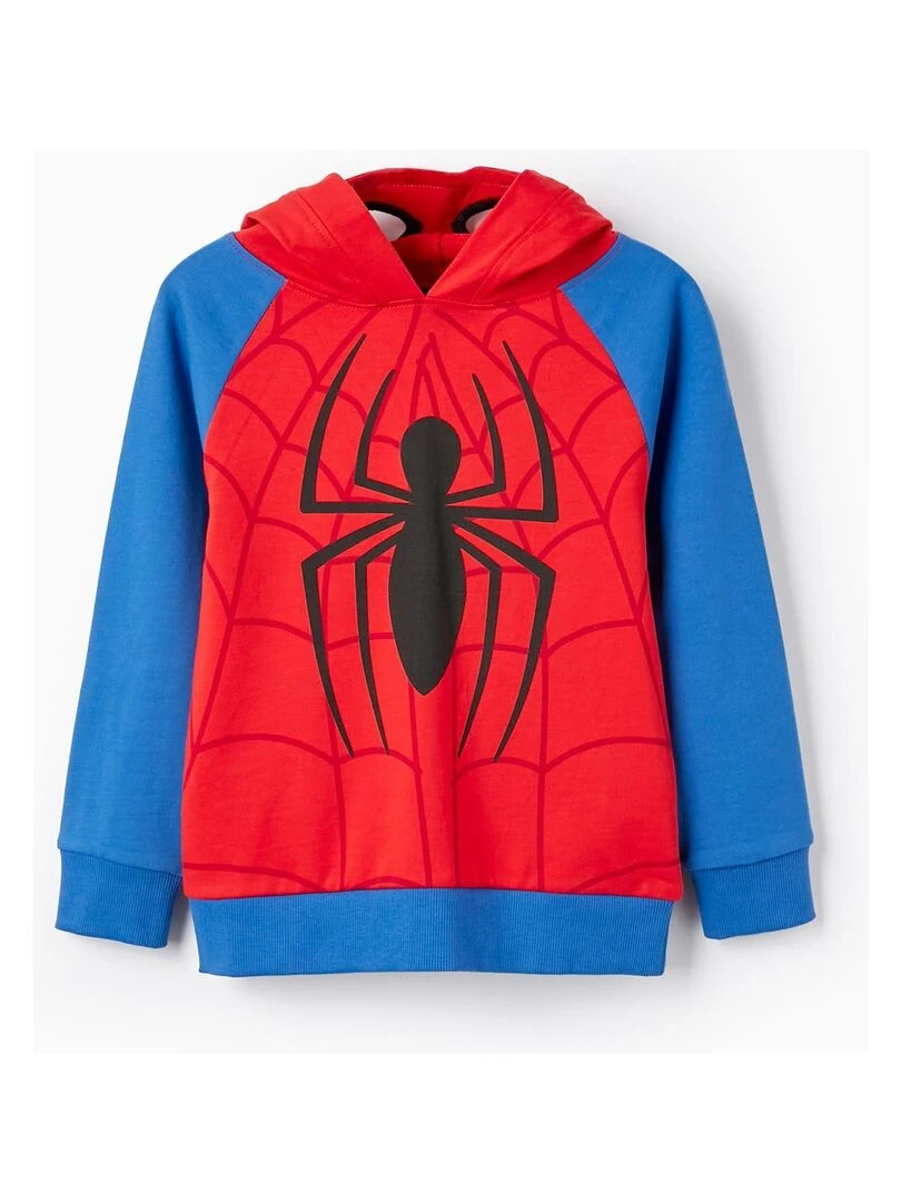 Sweat en coton avec capuche masque pour garçon 'Spider Man' MARVEL SPIDERMAN Rouge clair