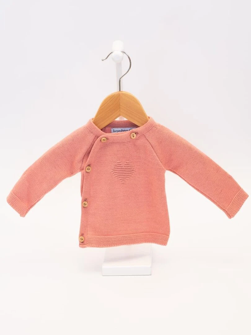 Brassière en coton avec cœur Rose