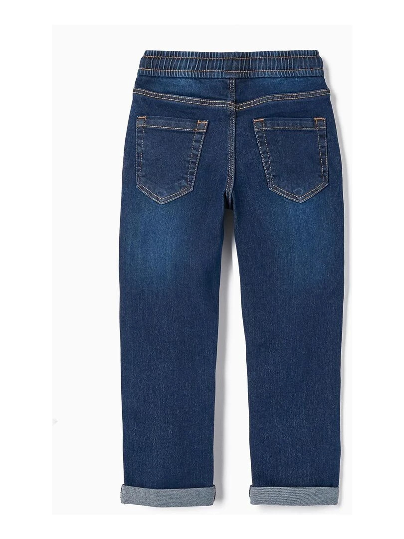 Pantalon de sport en jean pour garçon 'Slim Fit' NATURE TAKEOVER Bleu foncé