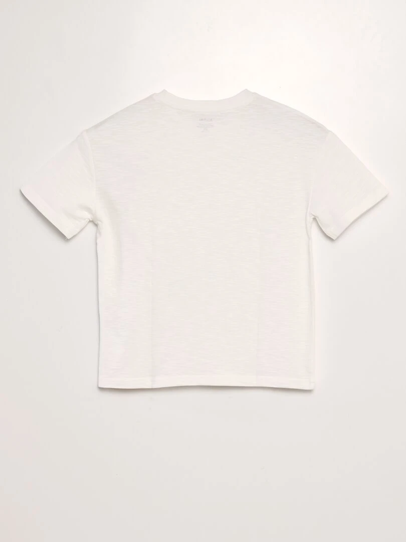 T shirt large à col rond   blanc