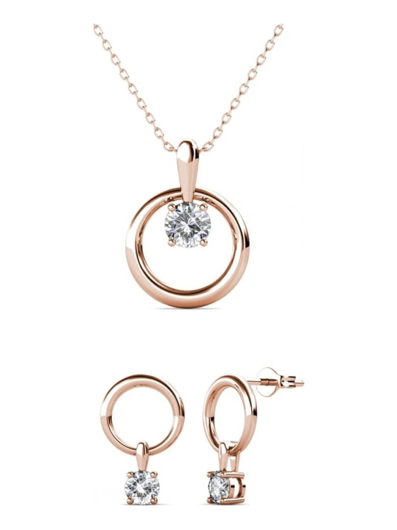 Parures Octavia Or Rosé et Cristal Transparent