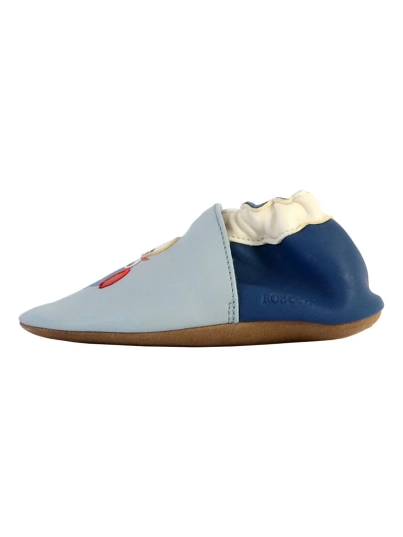 Chaussons Cuir Enfant Robeez Bird Sailor Bleu