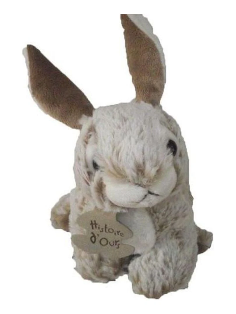 Doudou Histoire d'ours lapin Z'animoos 15cms blanc marron HO2233 Marron