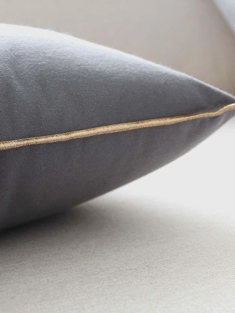 Coussin déhoussable uni au style chic Gris clair