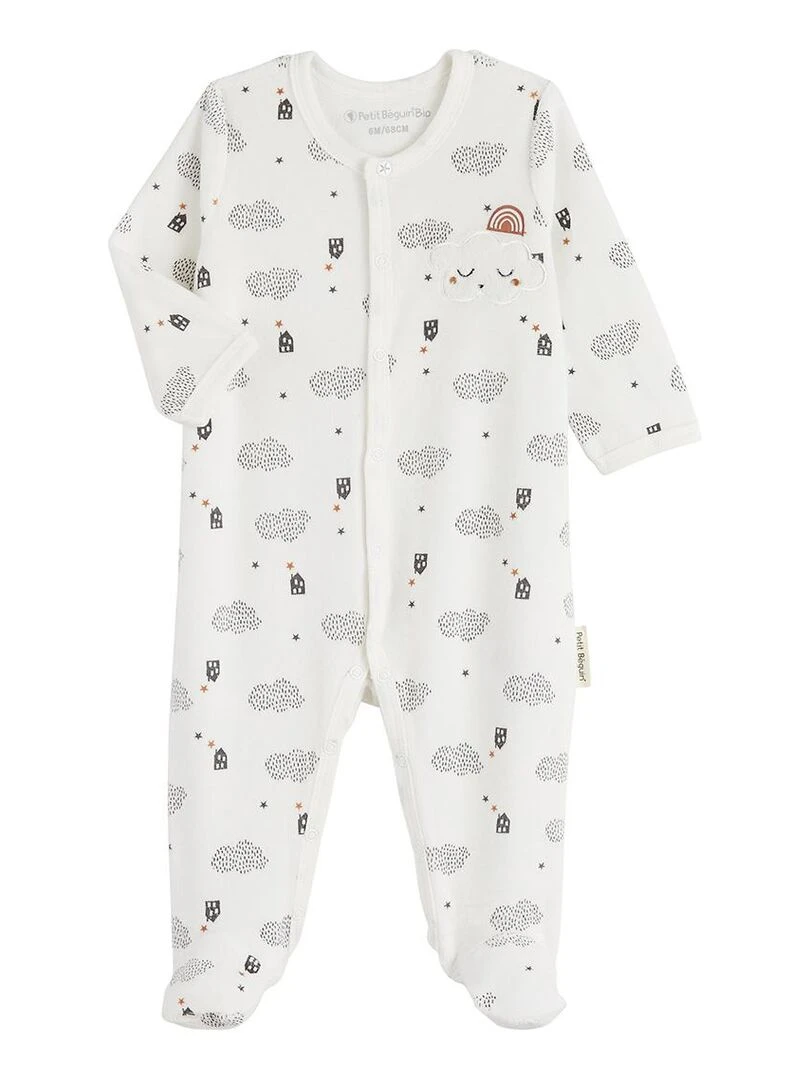 Pyjama bébé en velours Joy Ecru