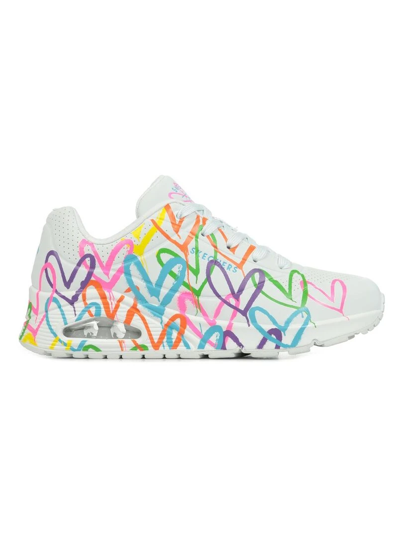 Baskets Skechers Uno Highlight Love Blanc Multicolore