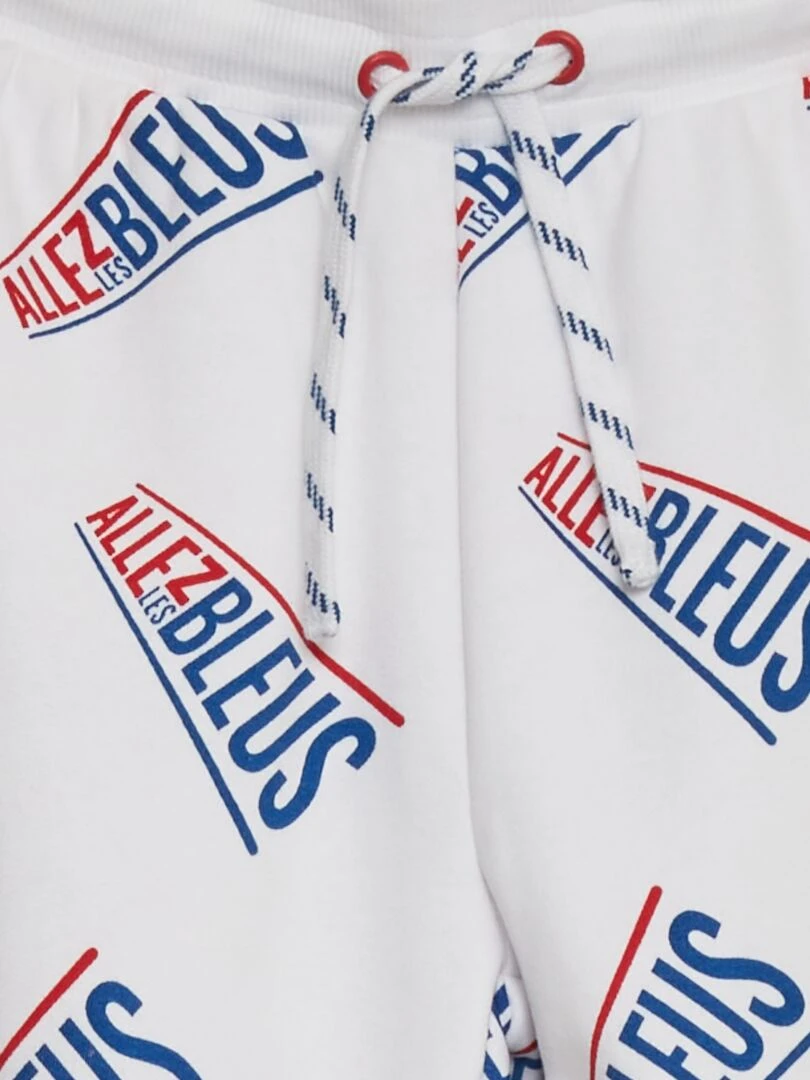 Pantalon de jogging en molleton Allez Les Bleus Blanc