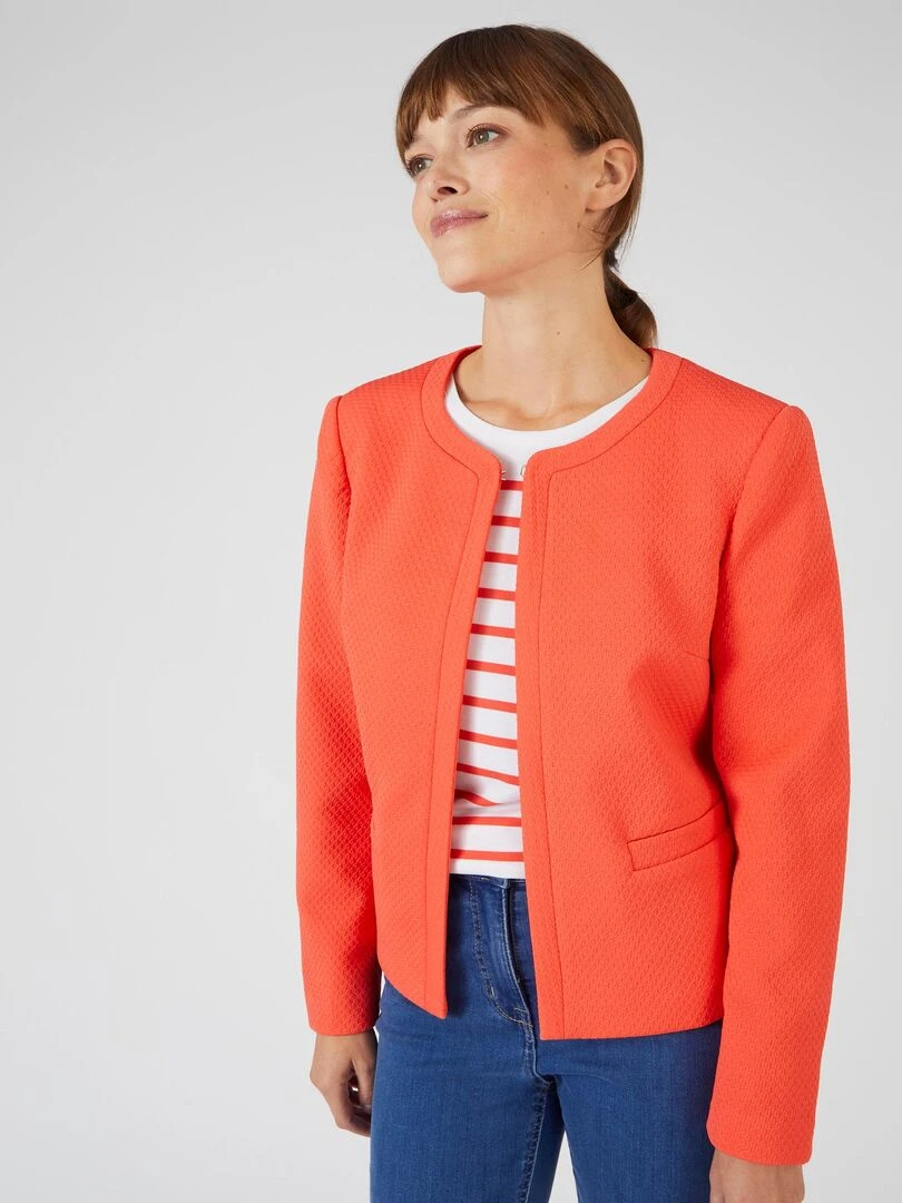 Veste maille Damart Orange corail