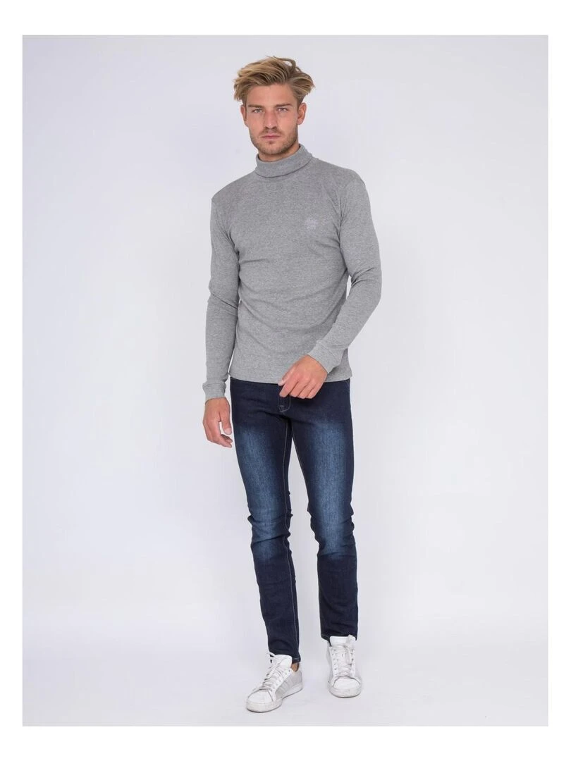 Sous pull pur coton WAREN   Gris chiné
