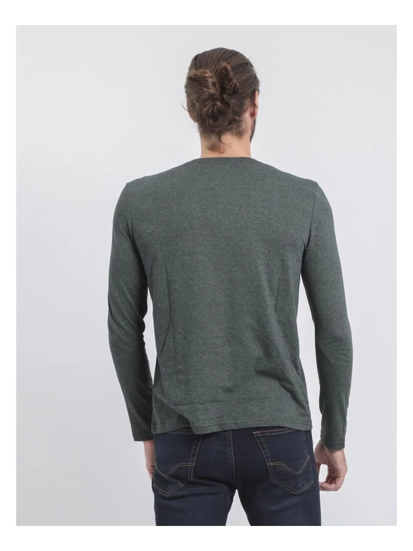 T shirt manches longues col rond JORIMUX Vert foncé