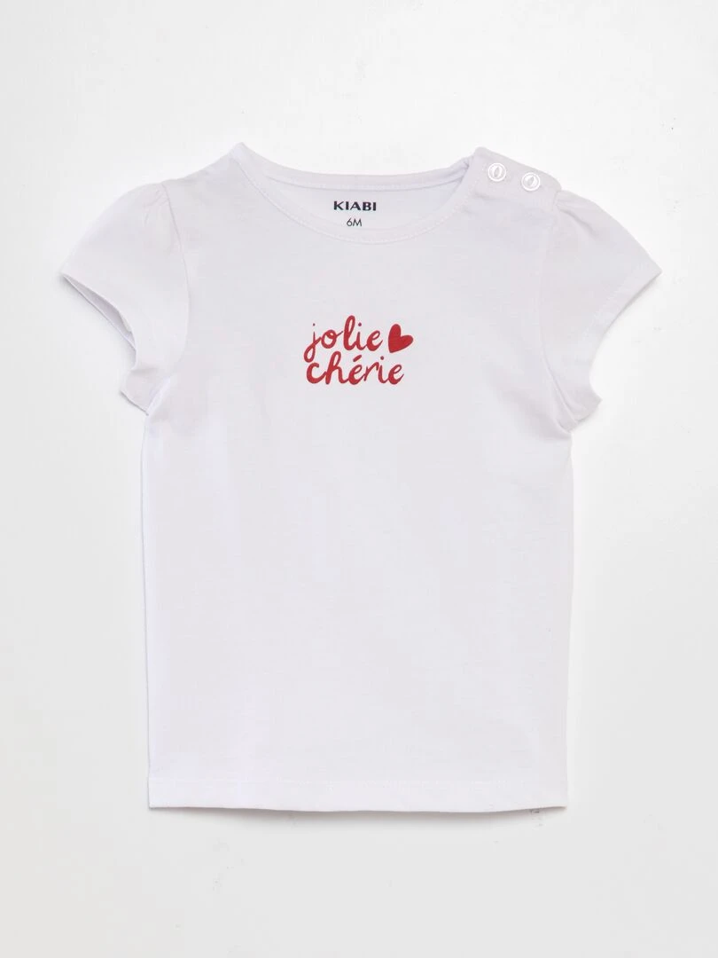 Tee shirt imprimé message Blanc