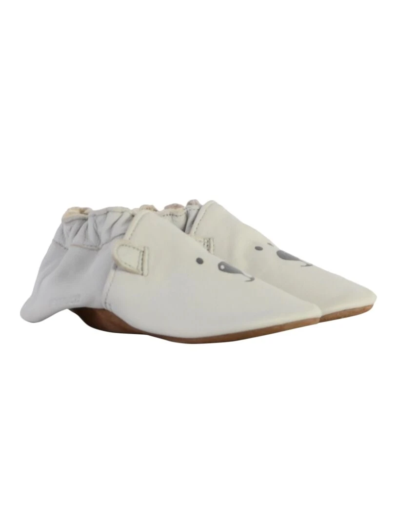 Coffret Chausson Cuir Bebe Robeez Sweety Bear   Gris