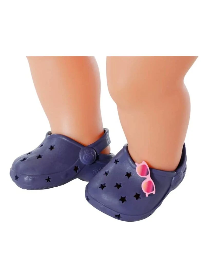 BABY born 43cm Chaussures de vacances bleue foncé avec 6 motifs à clipser N/A