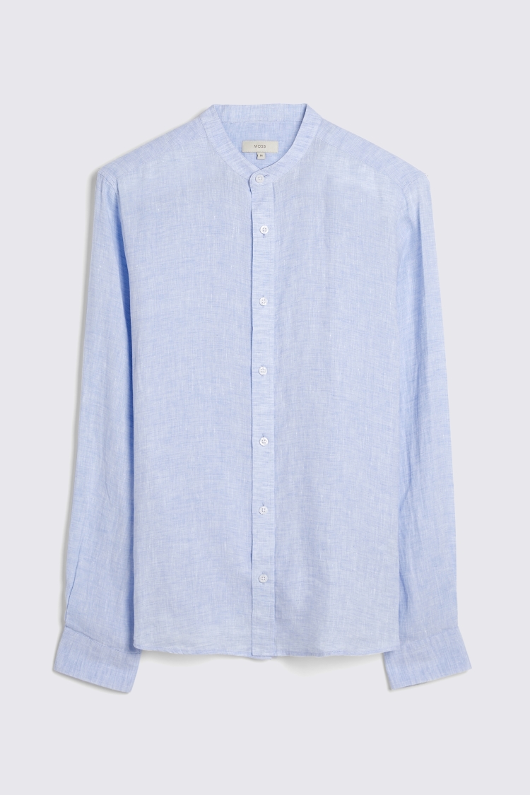 Tailored Fit Sky Linen Shirt   Buy Online at Moss
