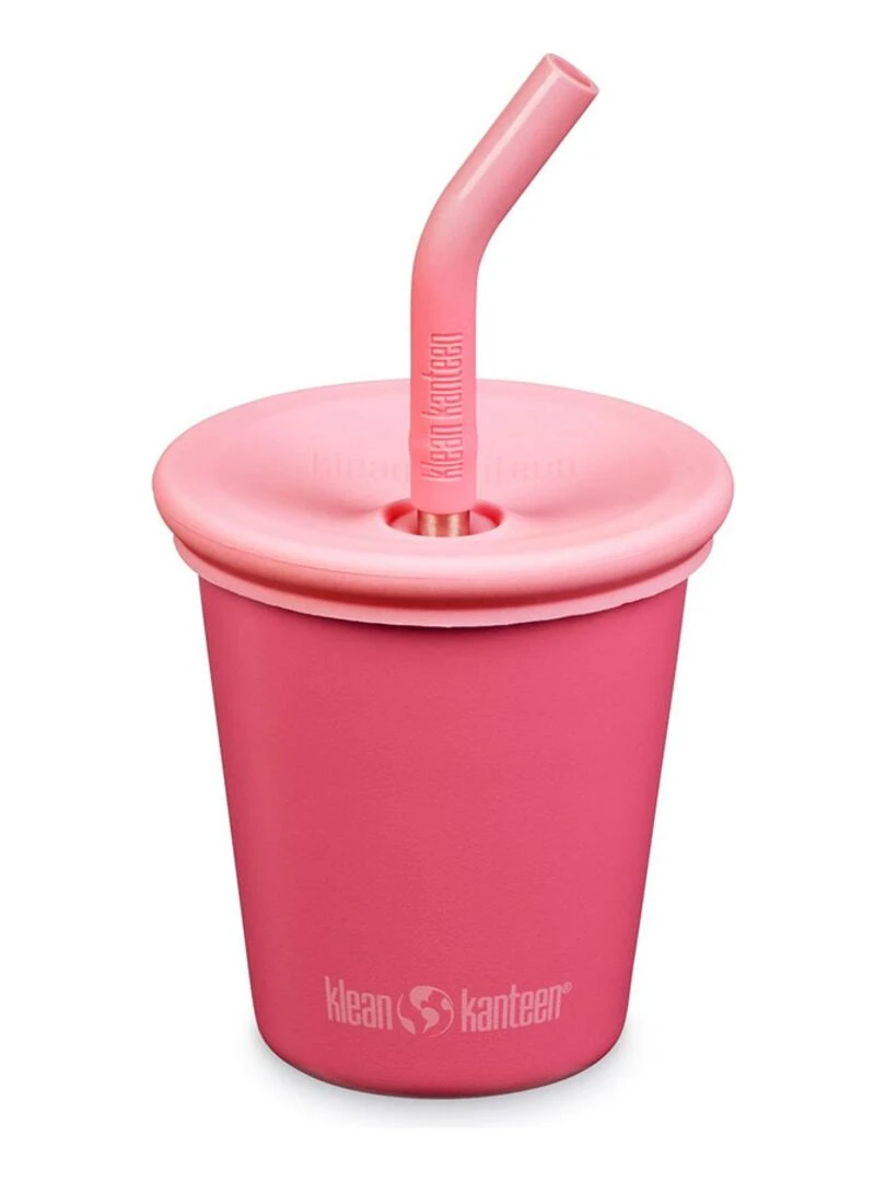 Gobelet en inox 296 ml avec couvercle à paille Rouge Red Multicolore
