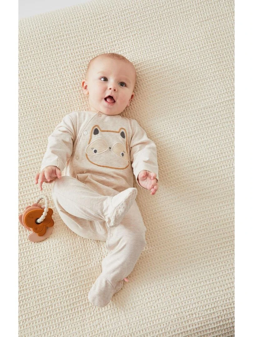 Pyjama 1 pièce raton laveur en jersey    Noukie's   Beige