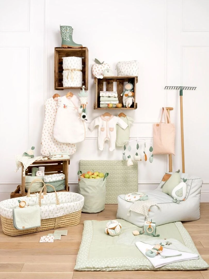 Hochet en coton   SAUTHON   Vert