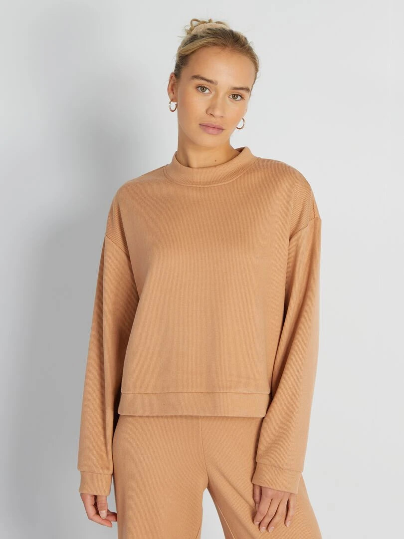 Sweat côtelé Marron