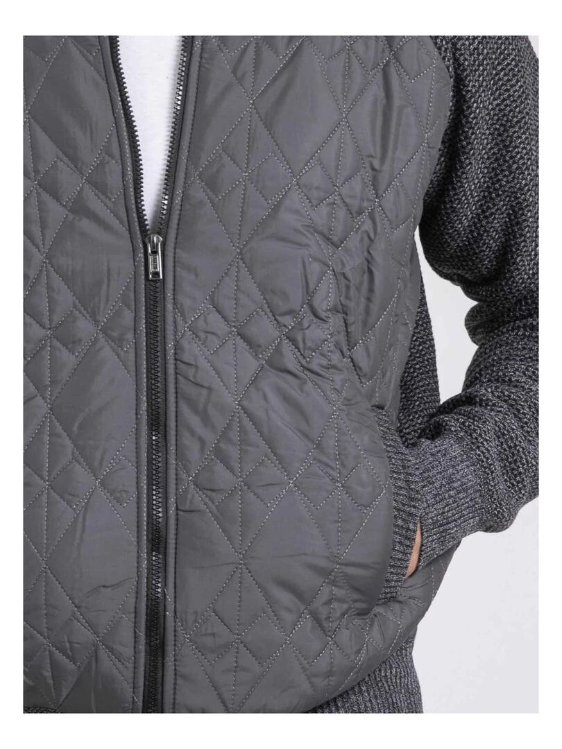Gilet col montant doublure sherpa LAMANTIN   Gris