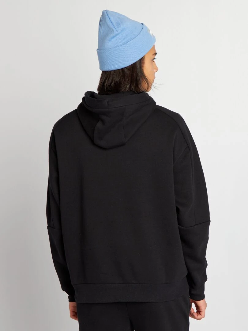 Sweat à capuche avec poches plaquées   Noir