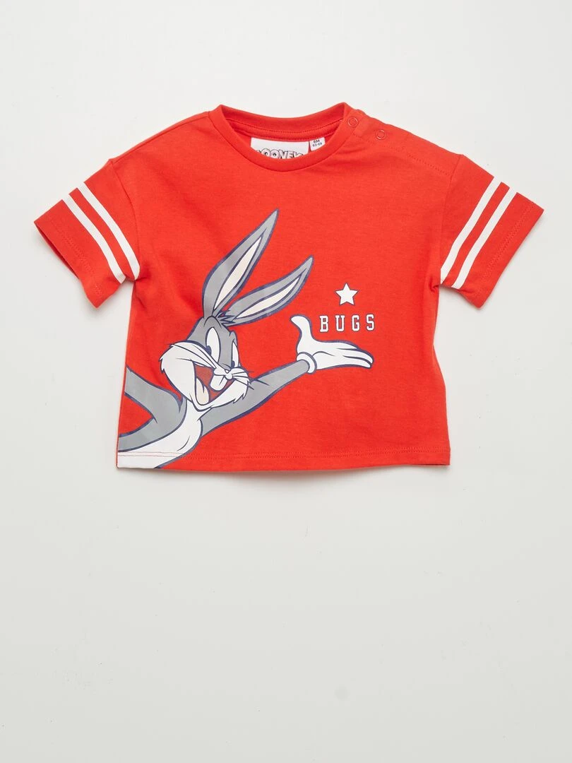 T shirt à manches courtes 'Looney Tunes' Rouge