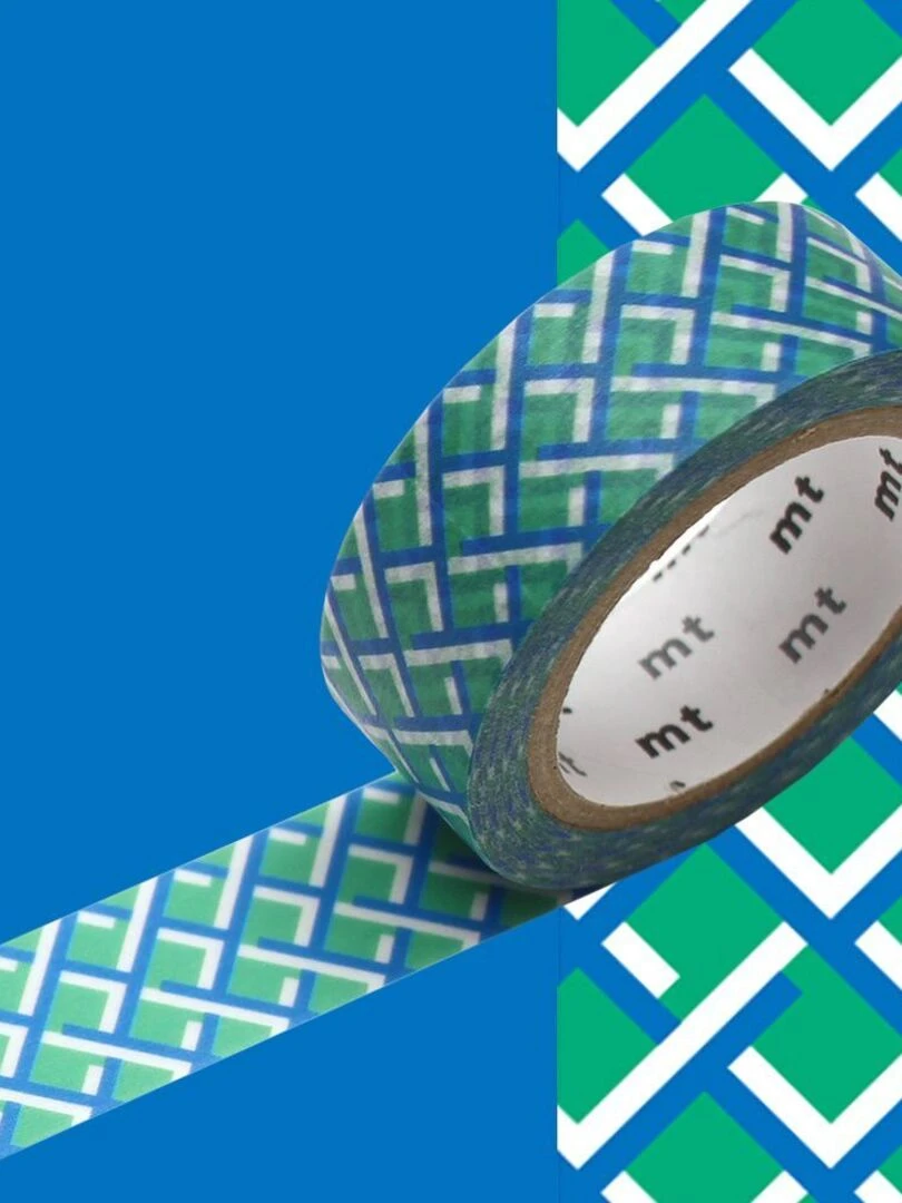 Masking tape tressage fond vert 1 5 cm x 7 m N/A