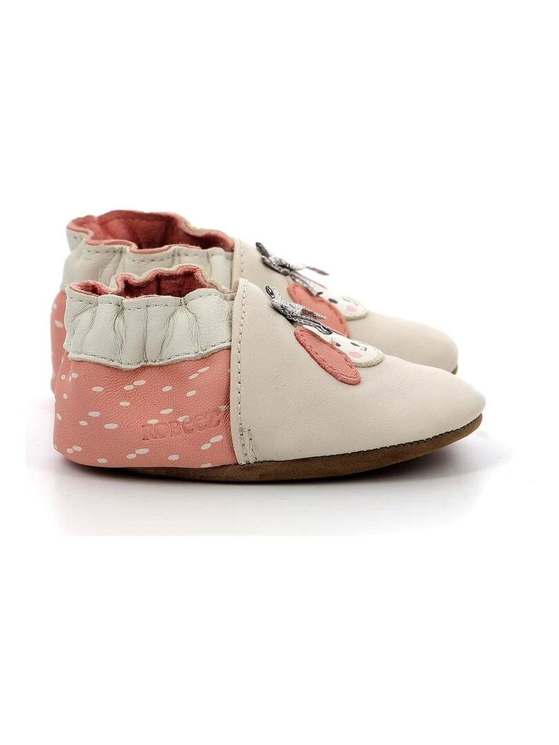 Chaussons Cuir Colorfull Dog Beige