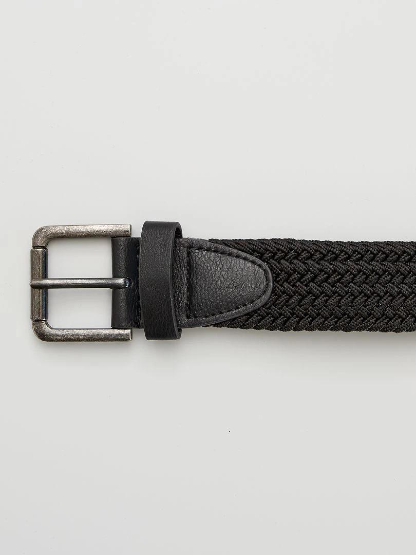 Ceinture tressée élastiquée   noir
