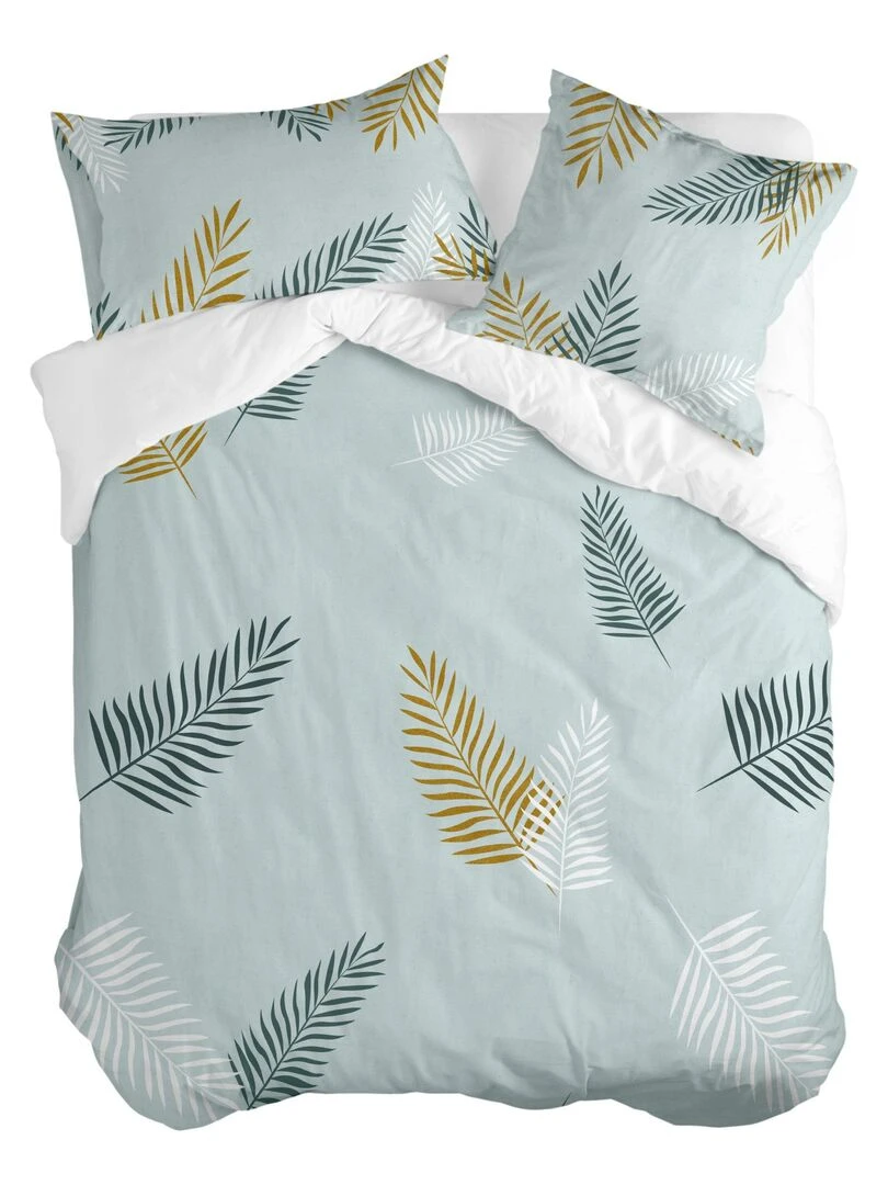 Housse de couette Foliage mint "Happyfriday"   Blanc
