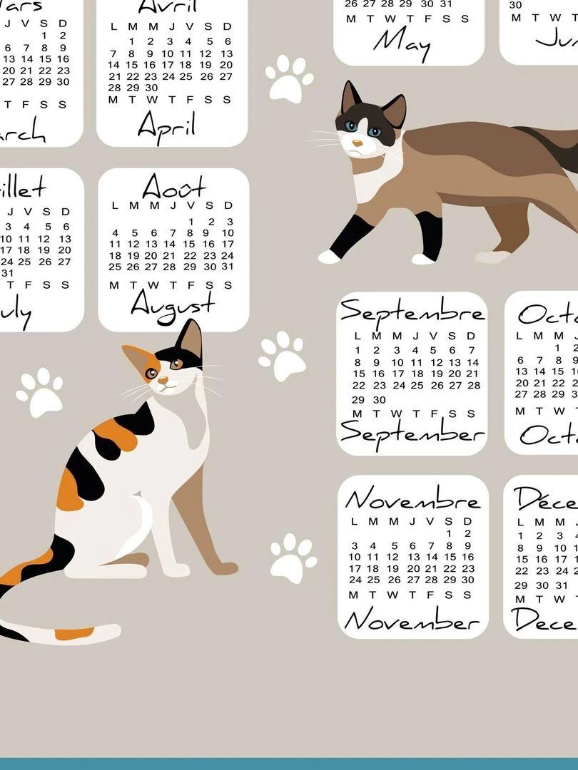 Torchon de cuisine chat   Beige
