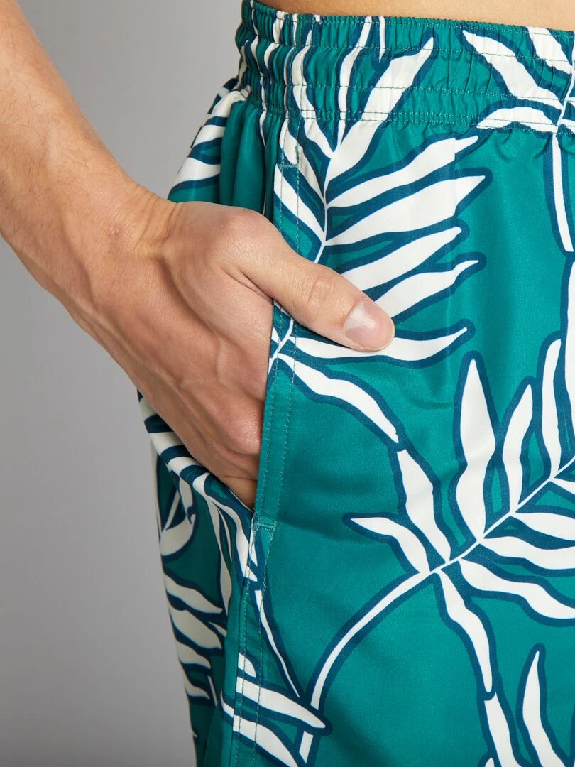 Short de bain à fleurs   Vert