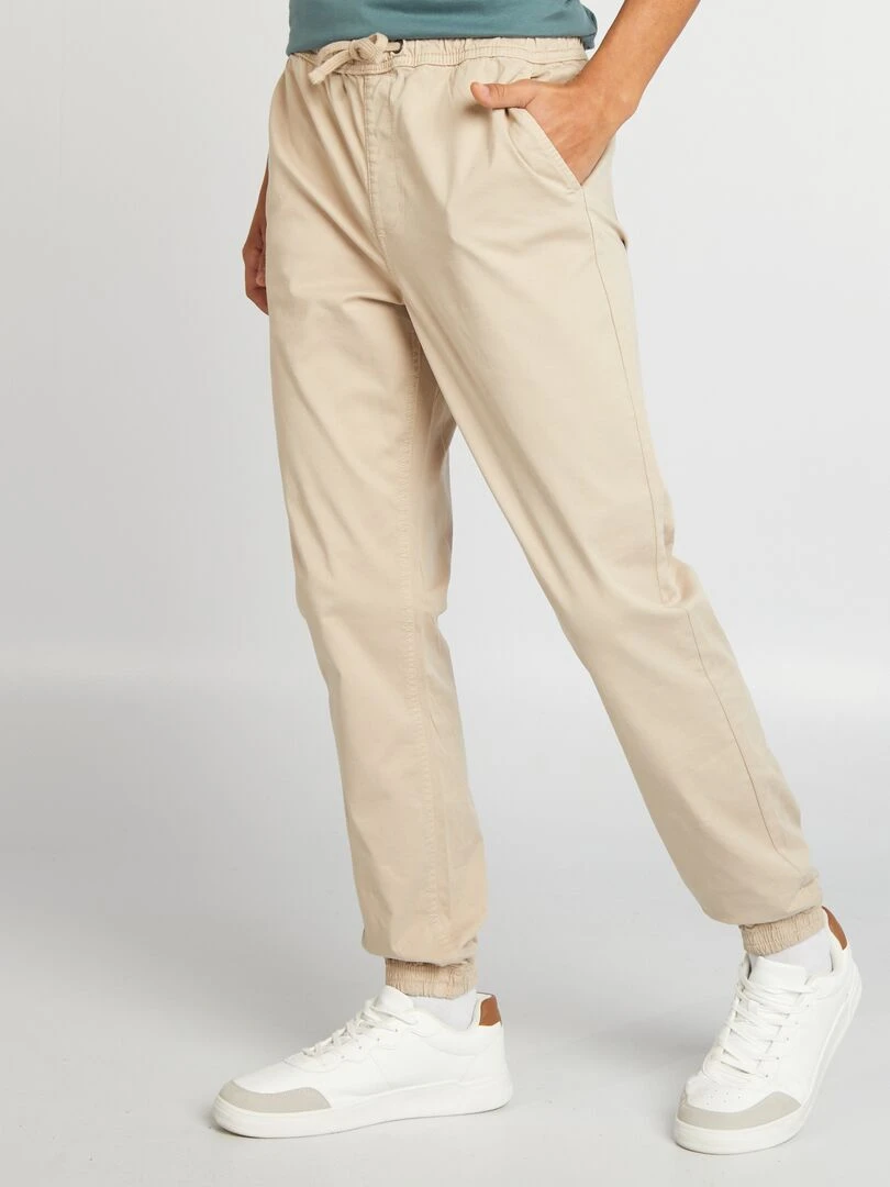 Pantalon esprit 'jogger'   beige