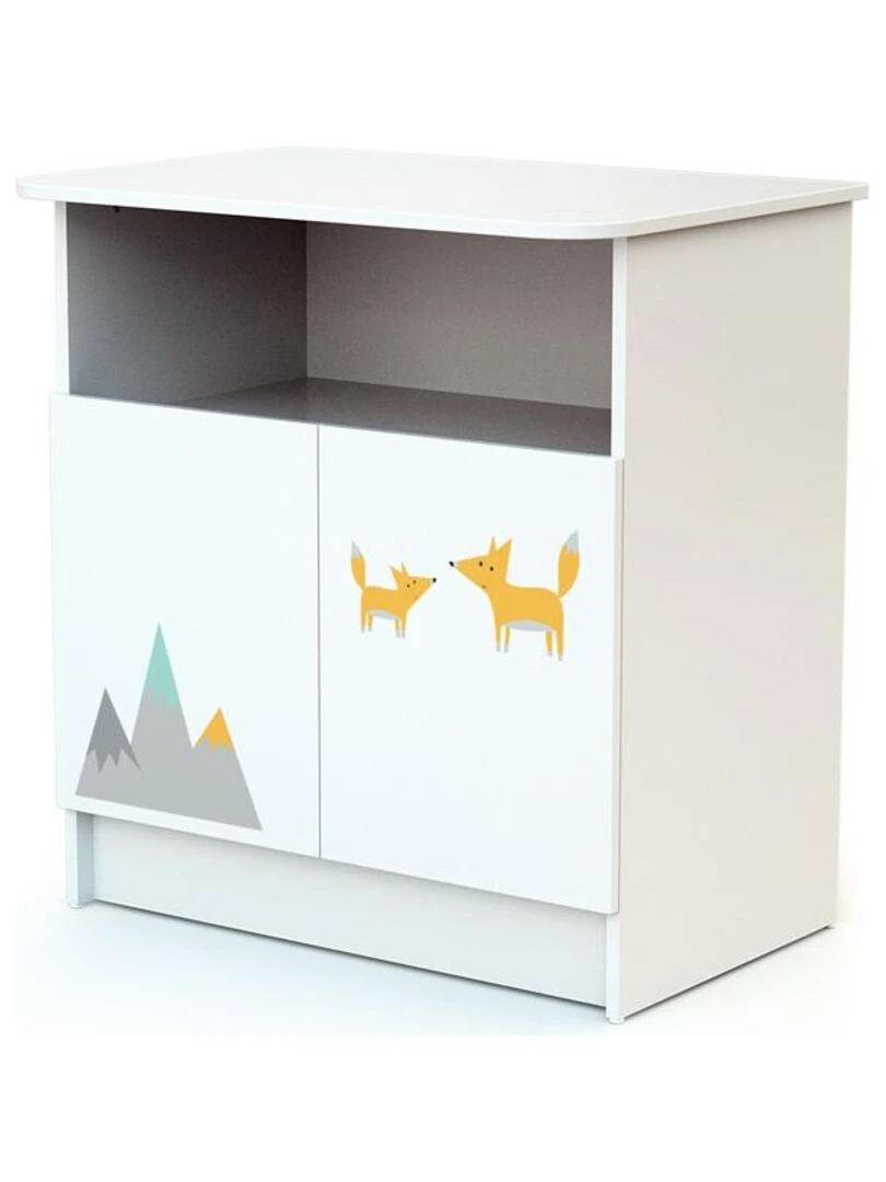 WEBABY Meuble à langer Blanc Orange Gris