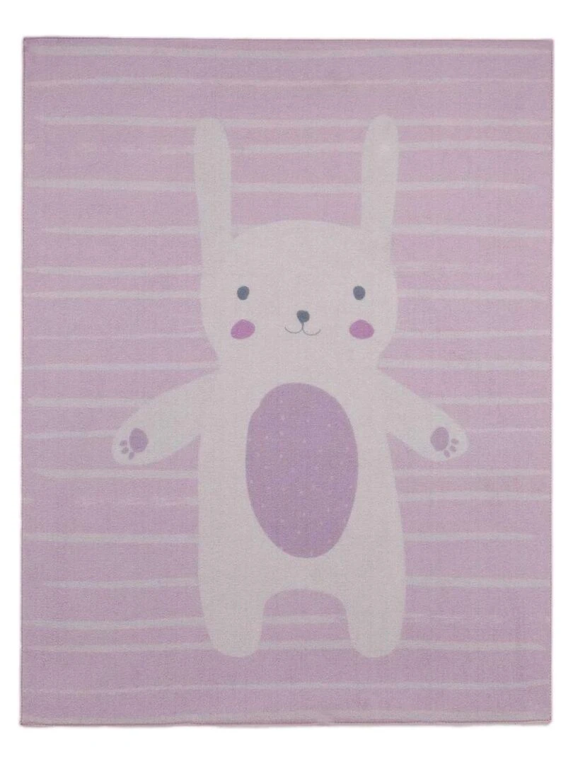 Tapis enfant PINK BUNNY MD Rose 95x125 Fait en Europe en nylon Rose